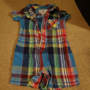 Boys Ralph Lauren Plaid Romper Size 3M